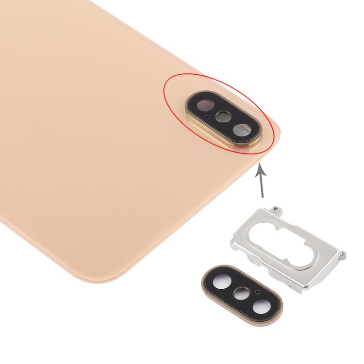 Battery Back Cover with Back Camera Bezel & Lens & Adhesive for iPhone XS Max, For iPhone XS Max with Adhesive