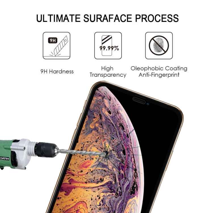 For iPhone XS Max 9H 2.5D Ultrathin Silk-screen Carbon Fiber Full Screen Protector Film