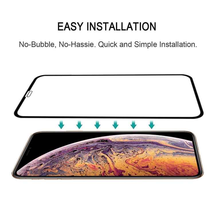 For iPhone XS Max 9H 2.5D Ultrathin Silk-screen Carbon Fiber Full Screen Protector Film