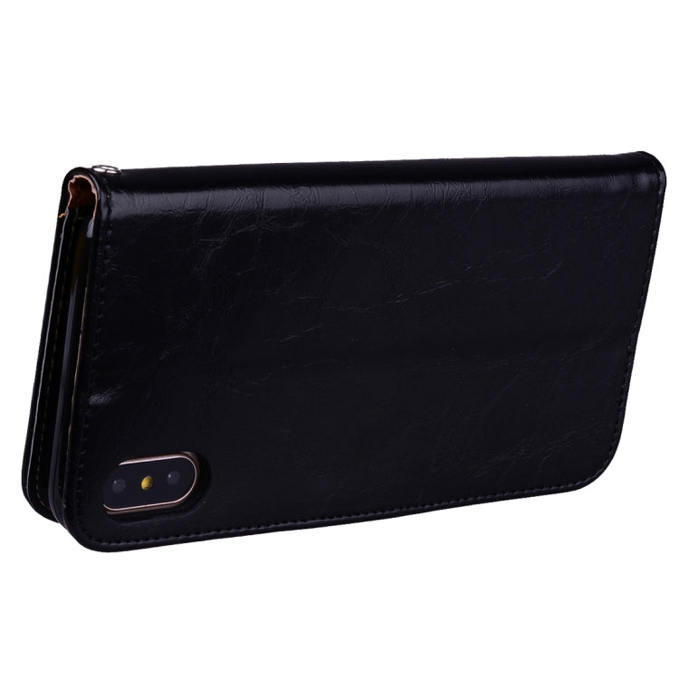 For iPhone XS Max Business Style Oil Wax Texture Horizontal Flip Leather Case with Holder & Card Slots & Wallet, For iPhone XS Max