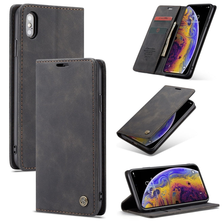 For iPhone XS Max CaseMe-013 Multifunctional Retro Frosted Horizontal Flip Leather Case with Card Slot & Holder & Wallet