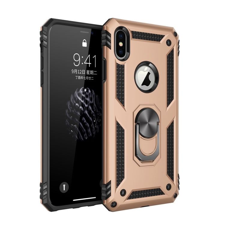 For iPhone XS Max Sergeant Armor Shockproof TPU + PC Protective Case with 360 Degree Rotation Holder