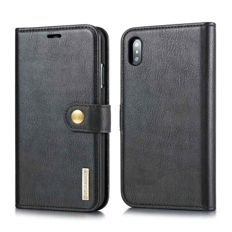 For iPhone XS Max DG.MING Crazy Horse Texture Flip Detachable Magnetic Leather Case with Holder & Card Slots & Wallet