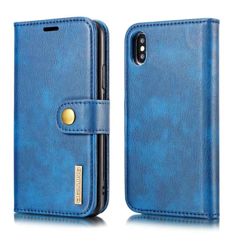 For iPhone XS Max DG.MING Crazy Horse Texture Flip Detachable Magnetic Leather Case with Holder & Card Slots & Wallet