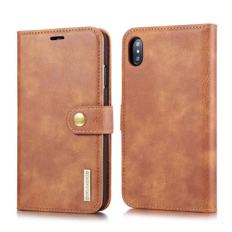 For iPhone XS Max DG.MING Crazy Horse Texture Flip Detachable Magnetic Leather Case with Holder & Card Slots & Wallet
