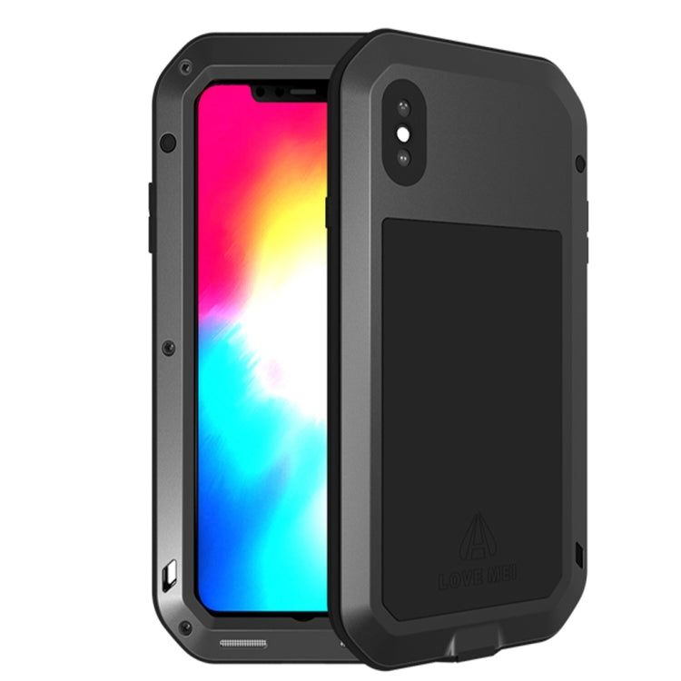 For iPhone XS Max LOVE MEI Powerful Dustproof Shockproof Anti-slip Metal + Silicone Combination Case