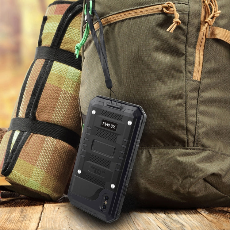 For iPhone XS Max Waterproof Dustproof Shockproof Zinc Alloy + Silicone Case
