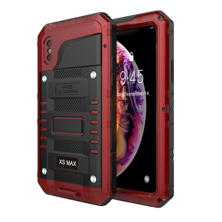 For iPhone XS Max Waterproof Dustproof Shockproof Zinc Alloy + Silicone Case
