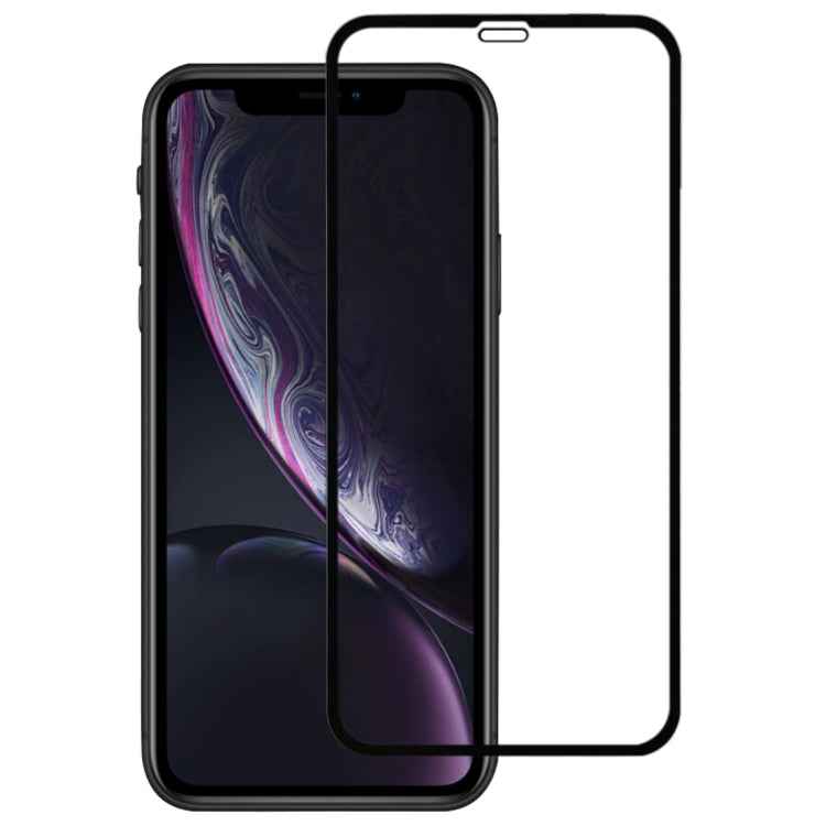 For iPhone 11 / XR 9H 2.5D Ultrathin Silk-screen Carbon Fiber Full Screen Protector Film