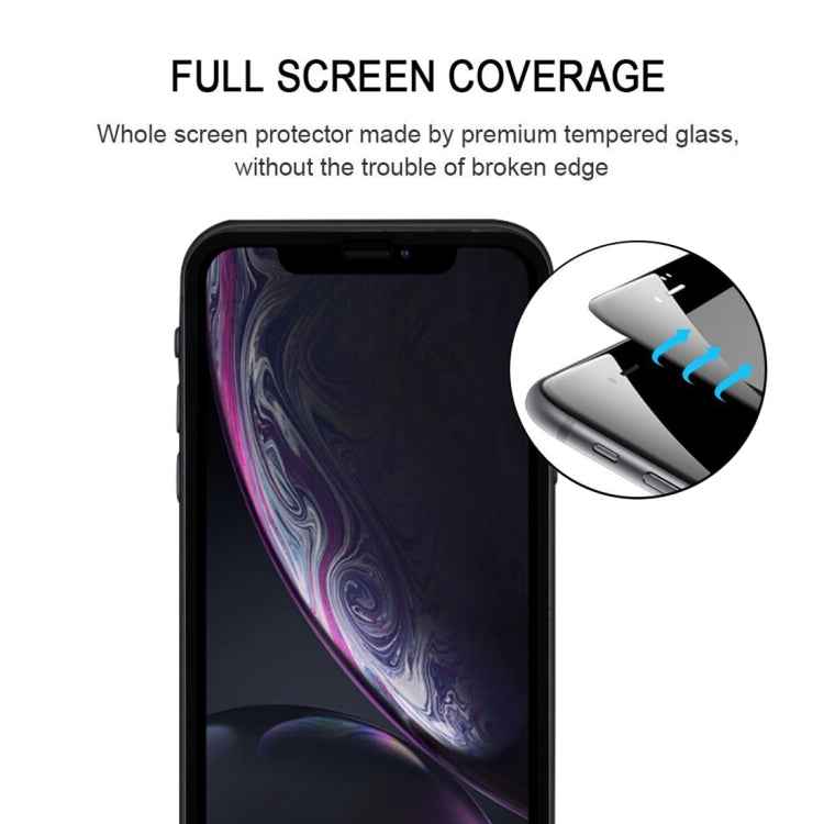 For iPhone 11 / XR 9H 2.5D Ultrathin Silk-screen Carbon Fiber Full Screen Protector Film