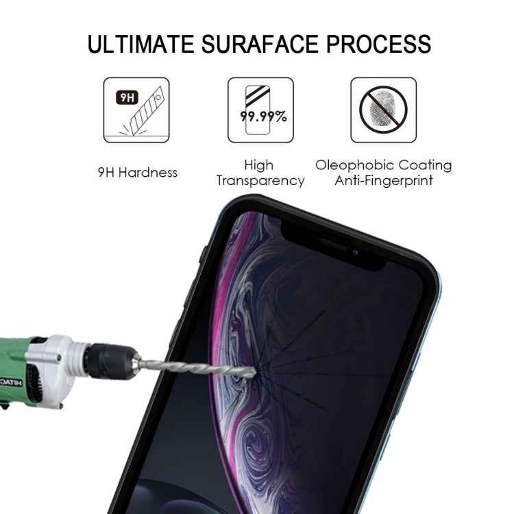 For iPhone 11 / XR 9H 2.5D Ultrathin Silk-screen Carbon Fiber Full Screen Protector Film