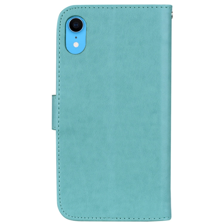 For iPhone XR Rose Embossed Horizontal Flip PU Leather Case, with Holder & Card Slots & Wallet, For XR