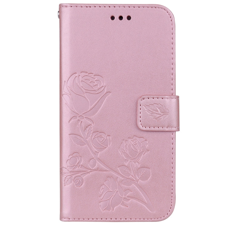 For iPhone XR Rose Embossed Horizontal Flip PU Leather Case, with Holder & Card Slots & Wallet, For XR