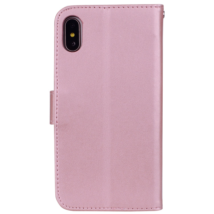 For iPhone XR Rose Embossed Horizontal Flip PU Leather Case, with Holder & Card Slots & Wallet, For XR