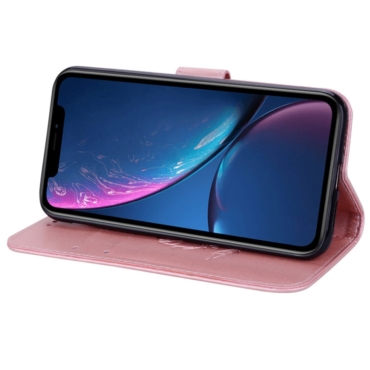 For iPhone XR Rose Embossed Horizontal Flip PU Leather Case, with Holder & Card Slots & Wallet, For XR