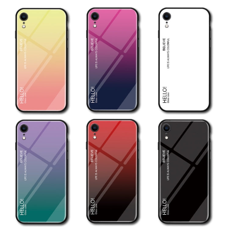 For iPhone XR Gradient Color Glass Case, iPhone XR