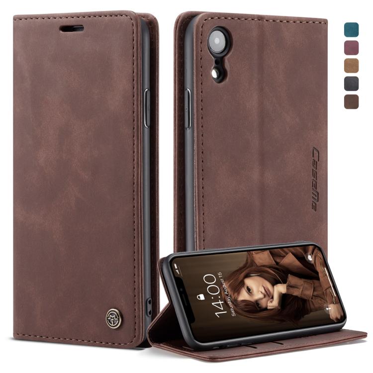 For iPhone XR CaseMe-013 Multifunctional Retro Frosted Horizontal Flip Leather Case with Card Slot & Holder & Wallet