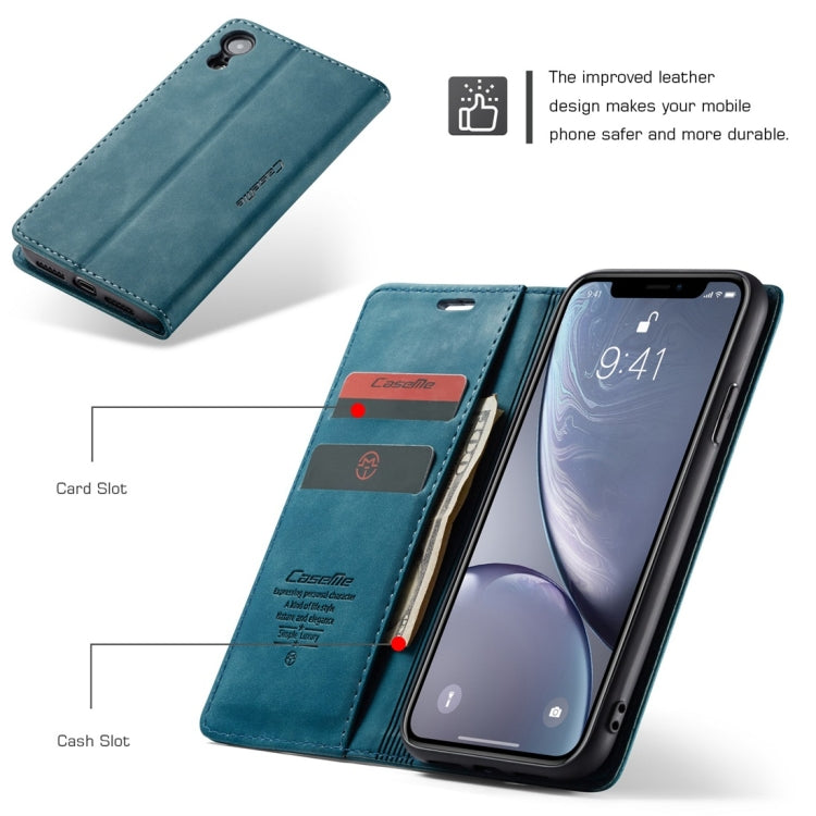 For iPhone XR CaseMe-013 Multifunctional Retro Frosted Horizontal Flip Leather Case with Card Slot & Holder & Wallet