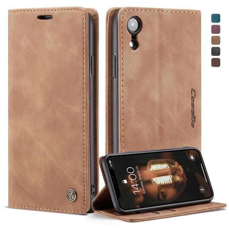 For iPhone XR CaseMe-013 Multifunctional Retro Frosted Horizontal Flip Leather Case with Card Slot & Holder & Wallet