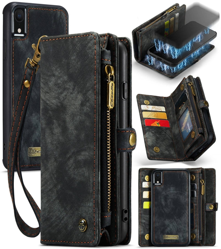 For iPhone XR CaseMe Detachable Multifunctional Horizontal Flip Leather Case with Card Slot & Holder & Zipper Wallet & Photo Frame
