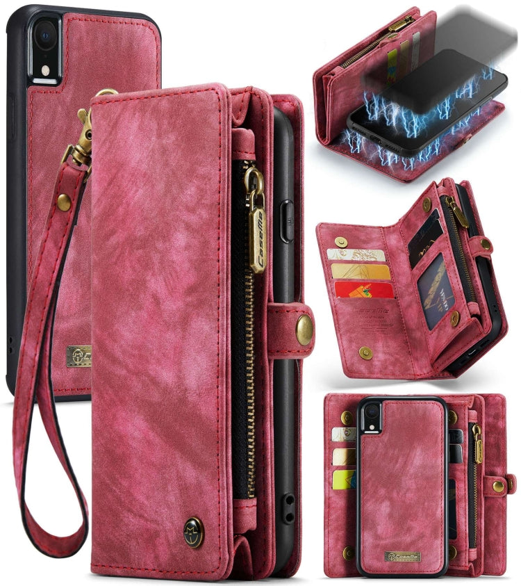 For iPhone XR CaseMe Detachable Multifunctional Horizontal Flip Leather Case with Card Slot & Holder & Zipper Wallet & Photo Frame, For iPhone XR, For iPhone XR