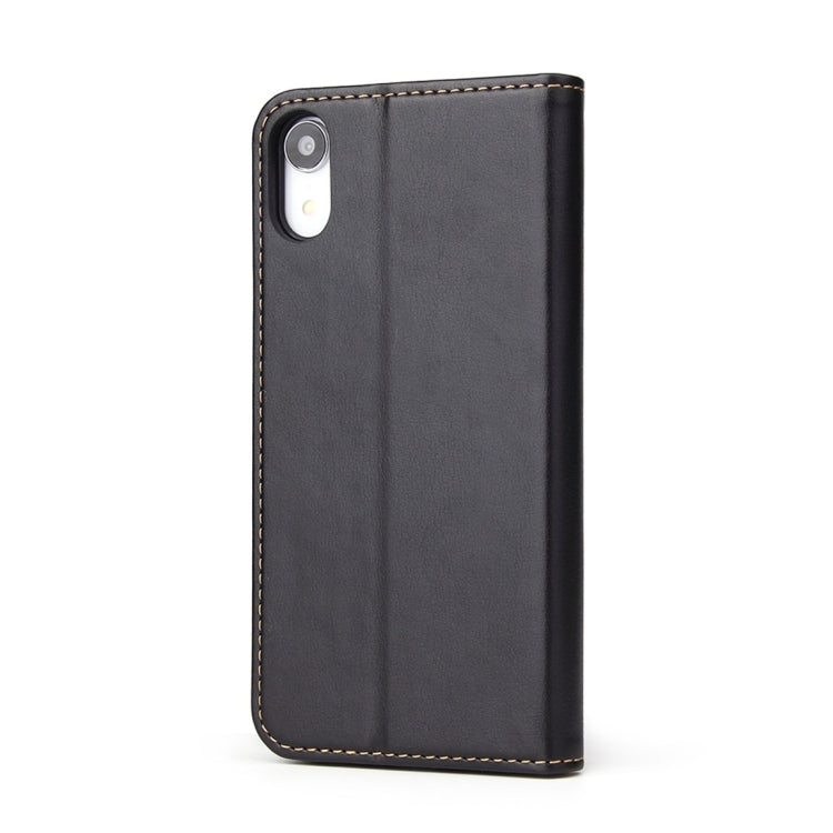 For iPhone XR Dermis Texture PU Horizontal Flip Leather Case with Holder & Card Slots & Wallet