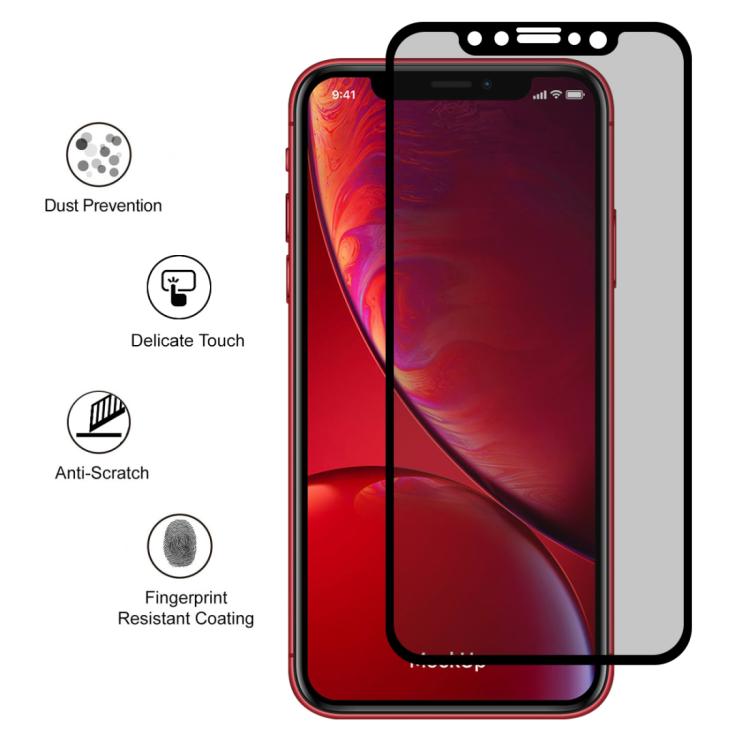 Pour iPhone 11 / XR ENKAY Hat-Prince 0,26 mm 9H 6D Confidentialité Anti-reflet Plein Écran Film en Verre Trempé, iPhone XR