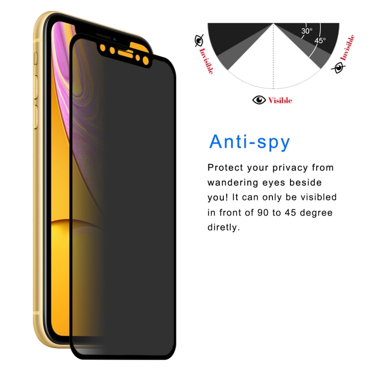 Pour iPhone 11 / XR ENKAY Hat-Prince 0,26 mm 9H 6D Confidentialité Anti-reflet Plein Écran Film en Verre Trempé, iPhone XR
