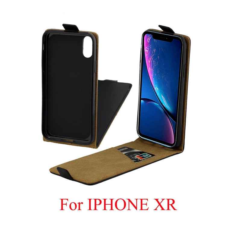 For iPhone XR Business Style Vertical Flip TPU Leather Case with Card Slot