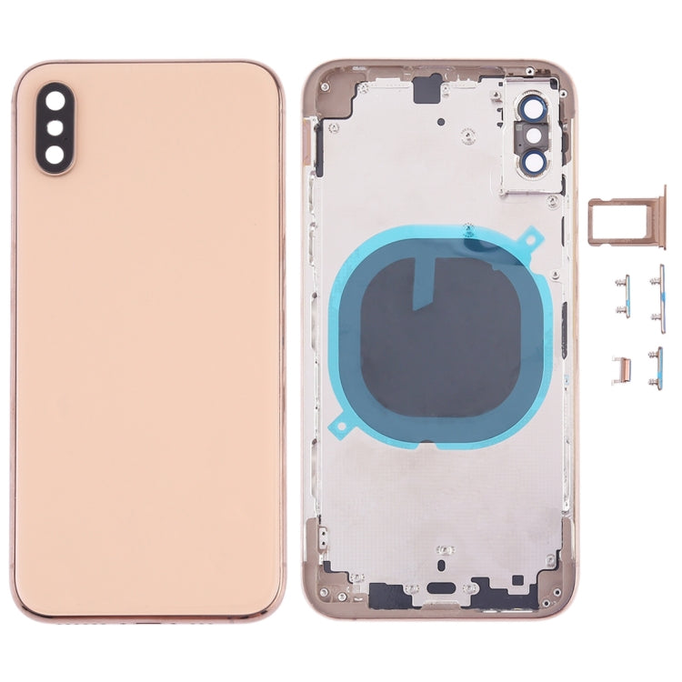 Back Cover with Camera Lens & SIM Card Tray & Side Keys for iPhone XS, For iPhone XS (Camera Lens+Side Keys), For iPhone XS with Side keys, For iPhone XS with Card Tray - BSPART