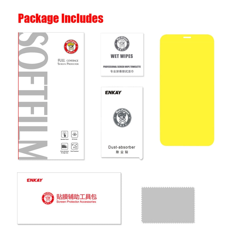 ENKAY Hat-Prince 0.1mm 3D Full Screen Protector Explosion-proof Hydrogel Film for iPhone XR , TPU+TPE+PET Material