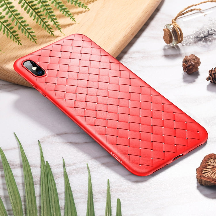 Funda blanda de TPU estilo tejido fino ROCK para iPhone XS