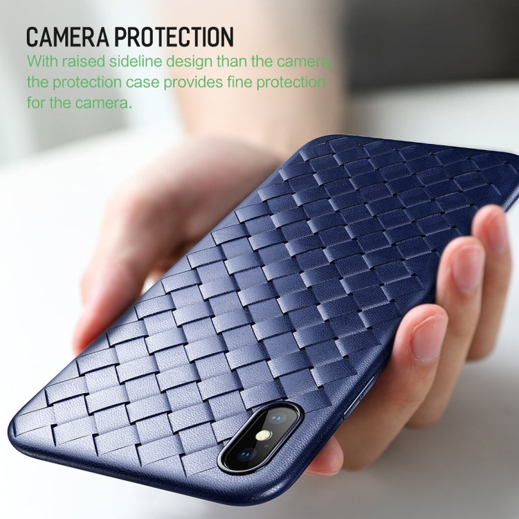 Funda blanda de TPU estilo tejido fino ROCK para iPhone XS