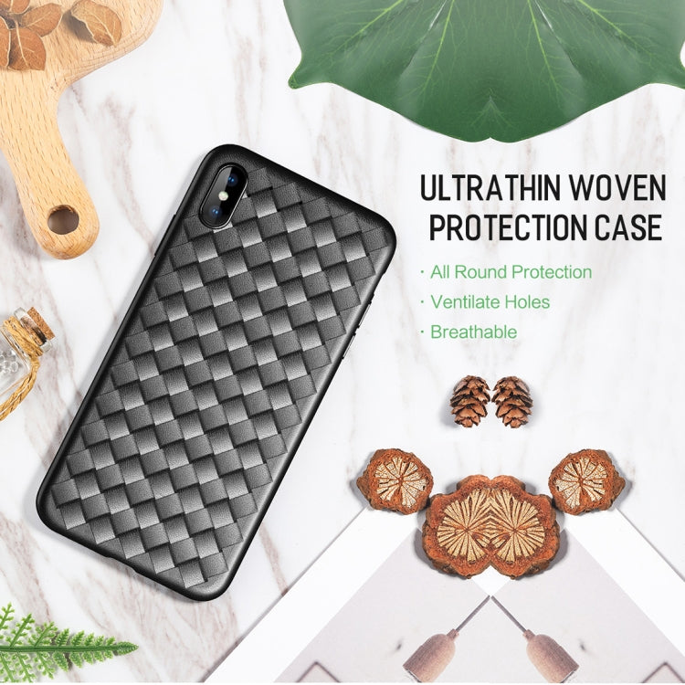 Funda blanda de TPU estilo tejido fino ROCK para iPhone XS