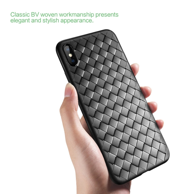 Funda blanda de TPU estilo tejido fino ROCK para iPhone XS