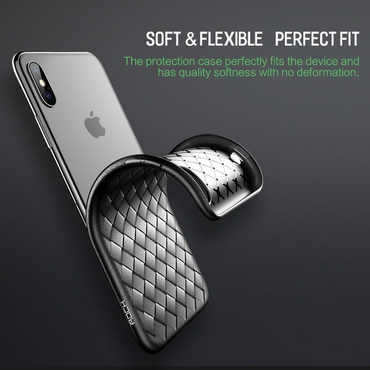 Funda blanda de TPU estilo tejido fino ROCK para iPhone XS