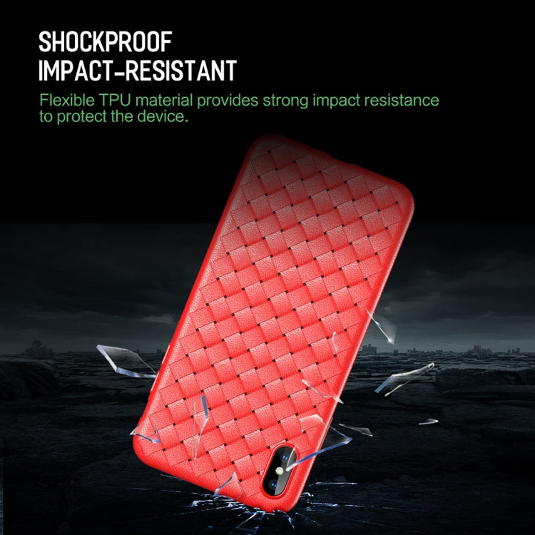 Funda blanda de TPU estilo tejido fino ROCK para iPhone XS