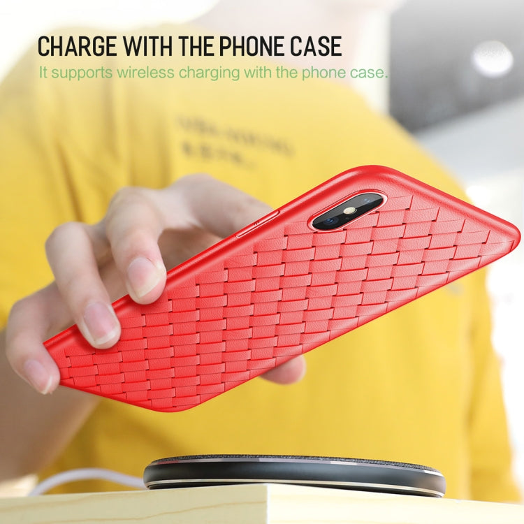 Funda blanda de TPU estilo tejido fino ROCK para iPhone XS