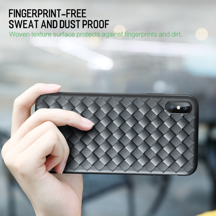 Funda blanda de TPU estilo tejido fino ROCK para iPhone XS