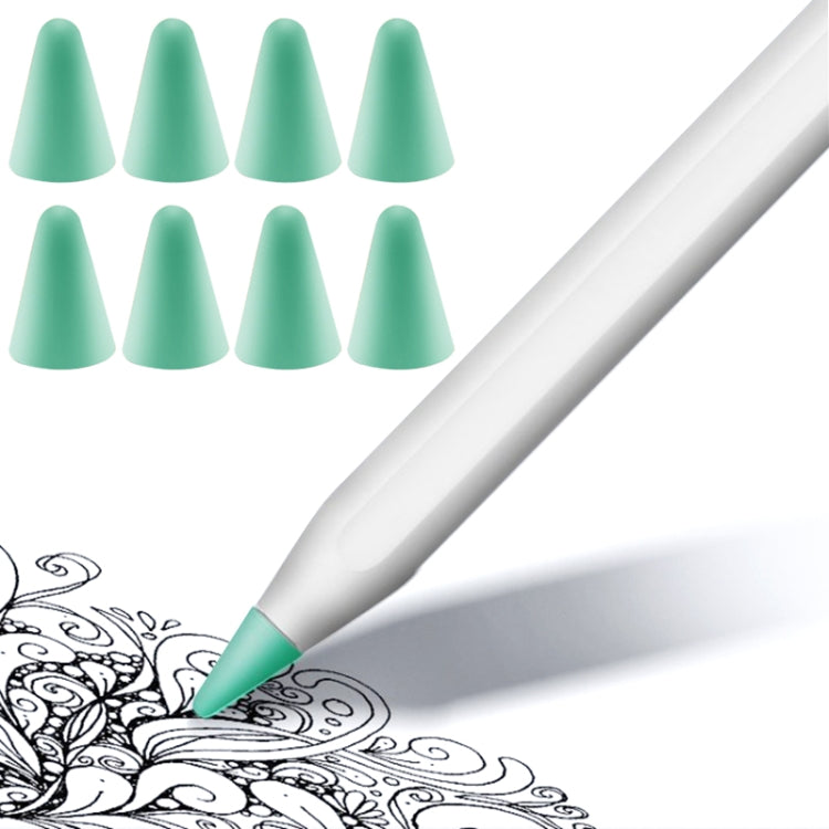 8 PCS Non-slip Mute Wear-resistant Nib Cover for Apple Pencil 1 / 2, Transparent, White, Dark Blue, Mint Green