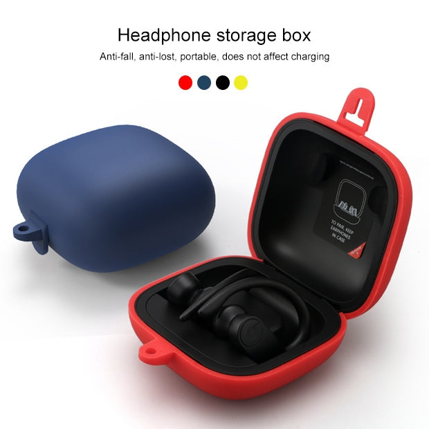 Solid Color Silicone Wireless Bluetooth Earphone Protective Case for Beats Powerbeats Pro, Gray Blue, Grass Green, Grey, Light Purple, Mint Green, Purple, Red, Wine Red, Black, Yellow, Dark Blue