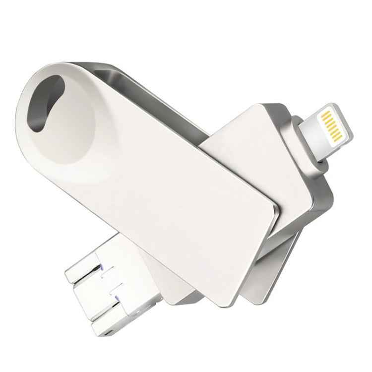 S29 3 in 1 128GB Micro USB + USB + 8 Pin Interface Metal Twister Flash Disk