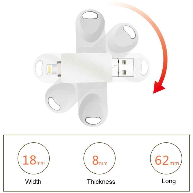 S29 3 in 1 128GB Micro USB + USB + 8 Pin Interface Metal Twister Flash Disk