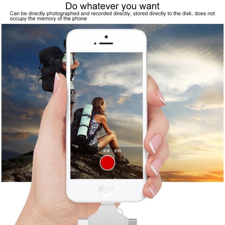 Cross 4 in 1 128GB 8 Pin + Micro USB + USB-C / Type-C + USB 3.0 Metal Flash Disk, 128GB