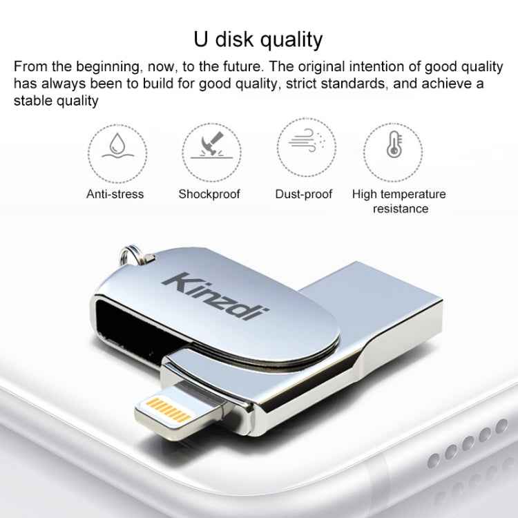 Kinzdi 32GB USB + 8 Pin Interface Metal Twister Flash U Disk