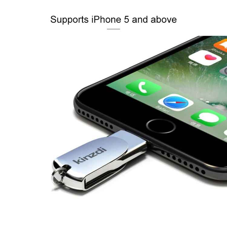 Kinzdi 32GB USB + 8 Pin Interface Metal Twister Flash U Disk