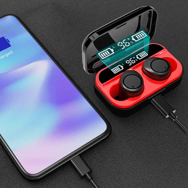 X5 TWS Bluetooth V5.0 Wireless Stereo Headset with Charging Case and Digital Display, Support Intelligent Pairing