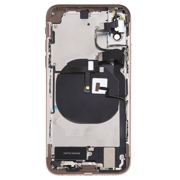 Battery Back Cover Assembly (with Side Keys & Speaker Ringer Buzzer & Motor & Camera Lens & Card Tray & Power Button + Volume Button + Charging Port + Signal Flex Cable & Wireless Charging Module) for iPhone XS