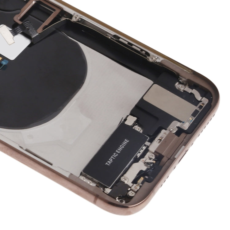 Battery Back Cover Assembly (with Side Keys & Speaker Ringer Buzzer & Motor & Camera Lens & Card Tray & Power Button + Volume Button + Charging Port + Signal Flex Cable & Wireless Charging Module) for iPhone XS