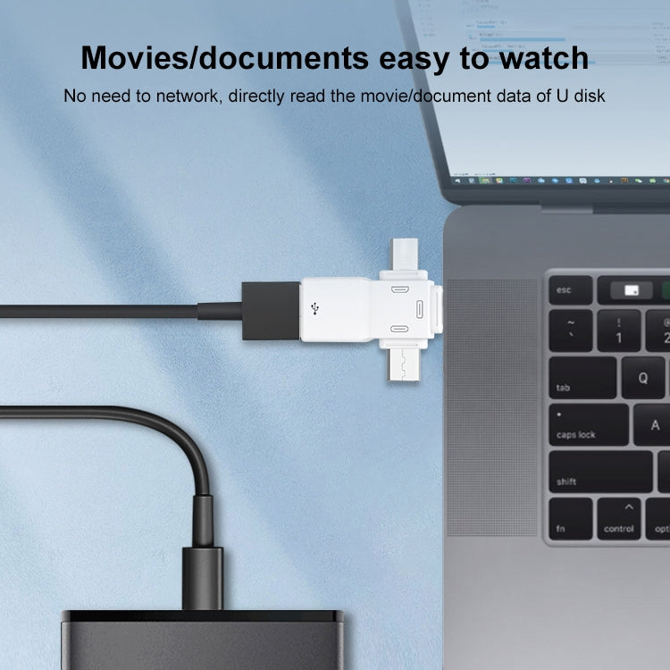 USB 2.0 to 8 Pin + USB-C / Type-C + Micro USB OTG Adapter